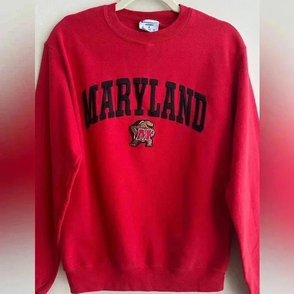 Champion UMD "Maryland" Red Pullover Sweatshirt, Size Small - Picture 4 of 16